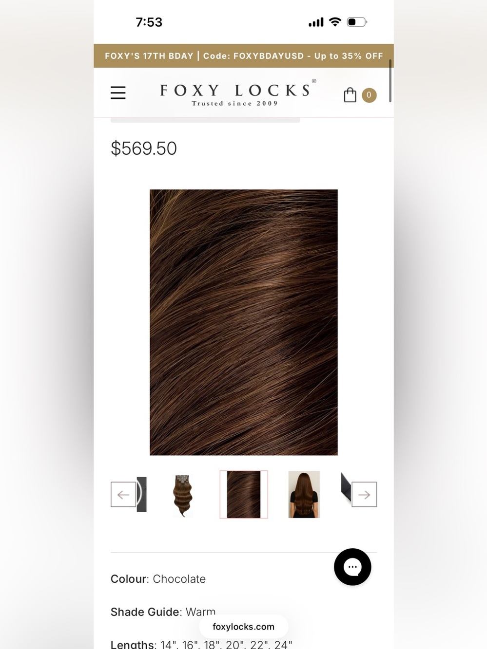 Foxy Locks Chocolate Brown Seamless Clip In Human Hair Extensions